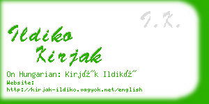 ildiko kirjak business card